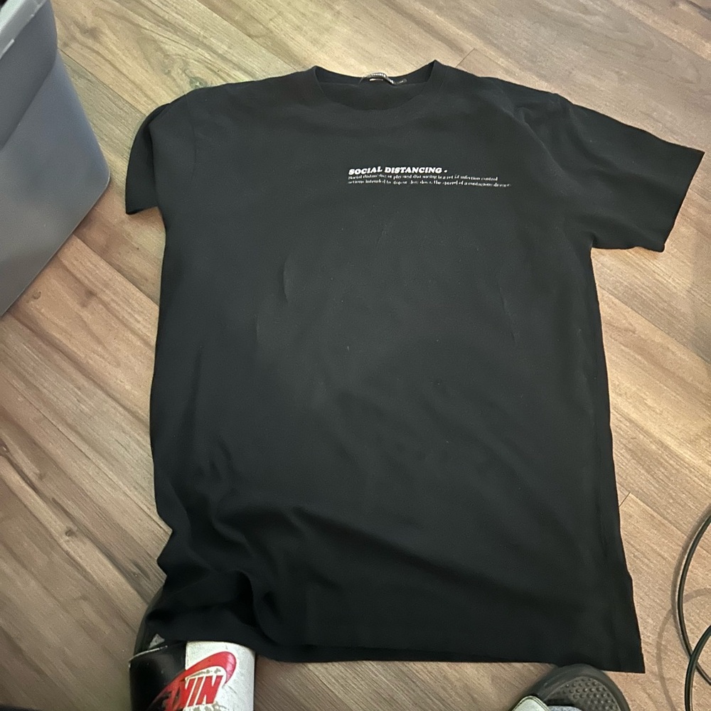 Black Social Distancing Graphic T-Shirt